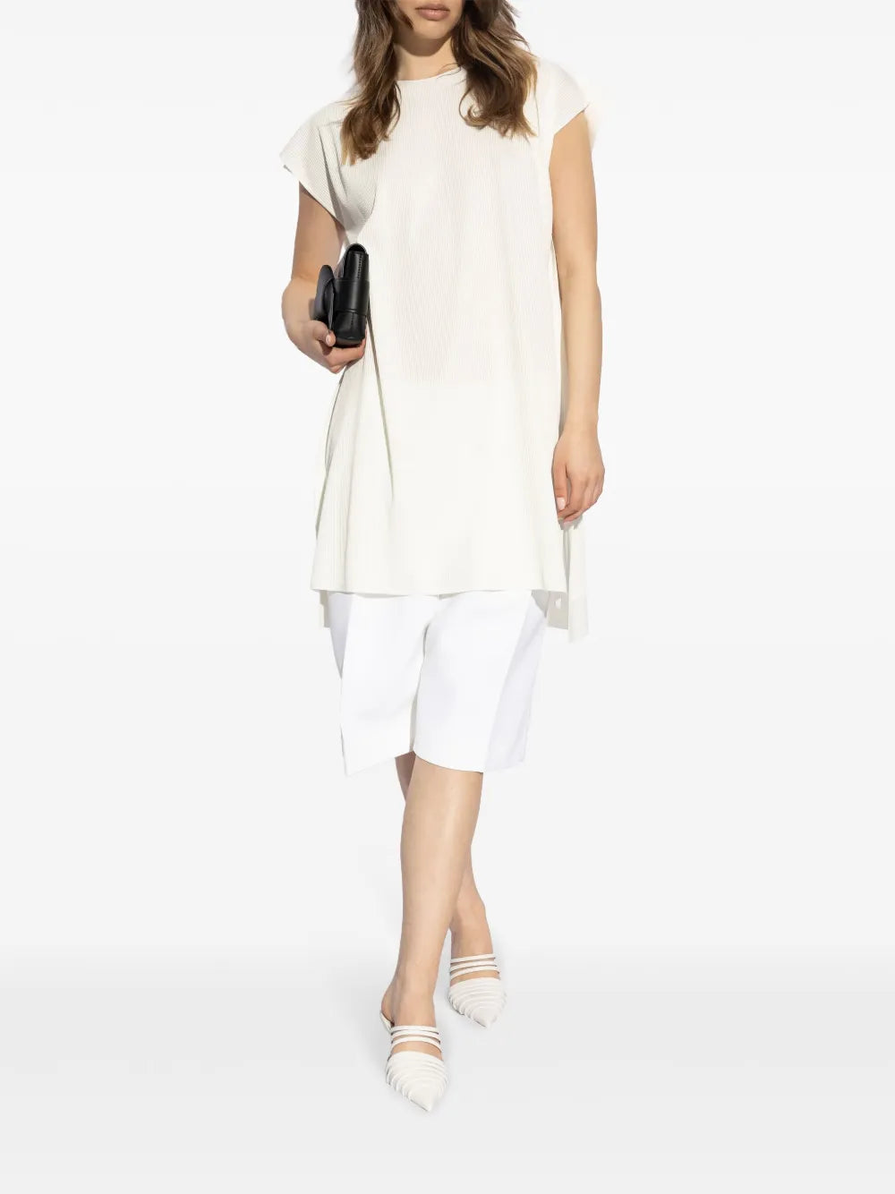 Side-Slits Plissé Tunic