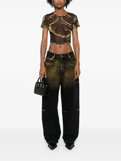 Chromo Couture-Print Mesh T-Shirt