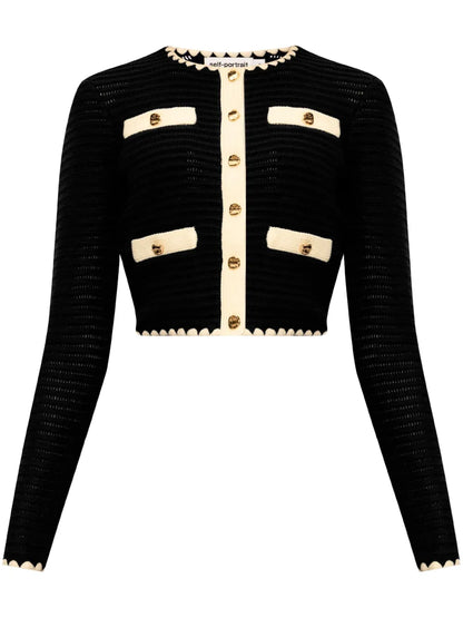 Crochet-Knit Cropped Cardigan