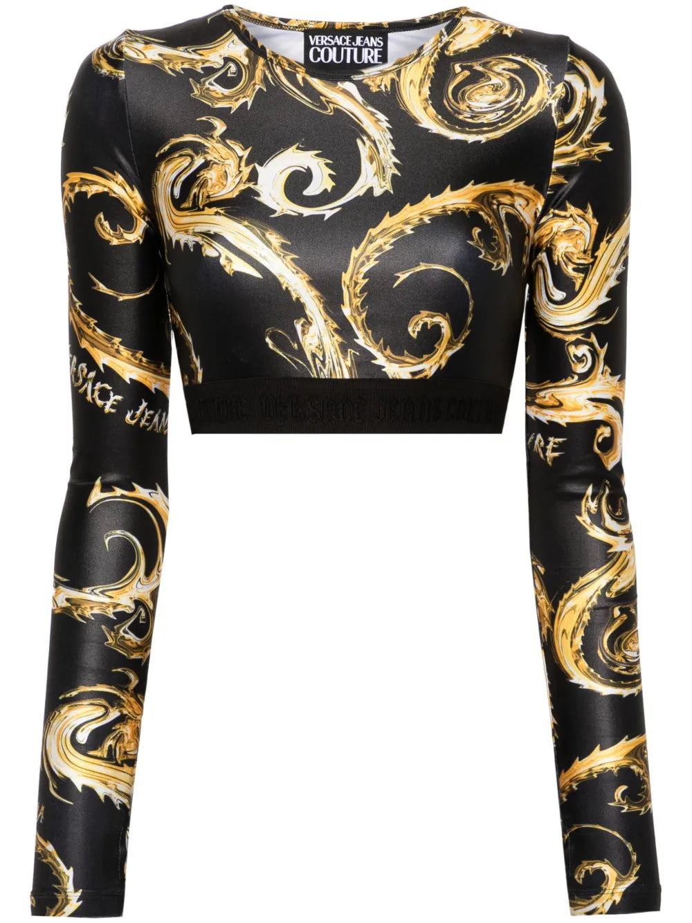 Chromo Couture-Print Cropped Top