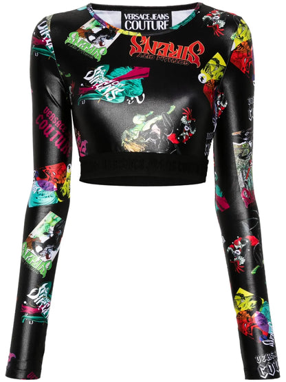 Graphic-Print Cropped T-Shirt