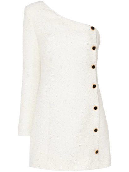 Sequined One-Sleeve Mini Dress