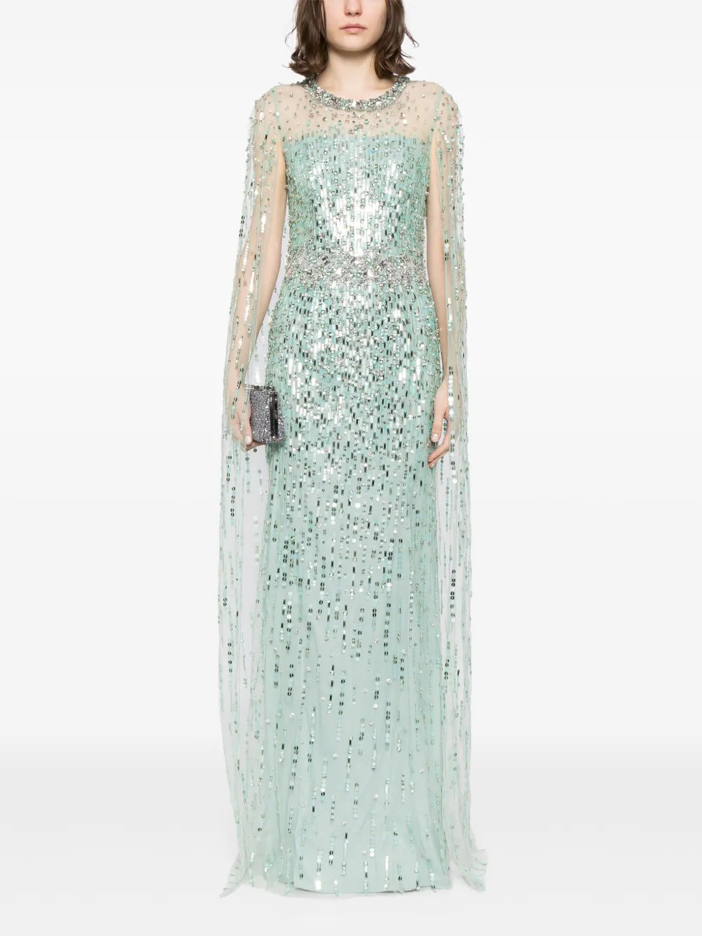 Lux Crystal-Embellished Sequinned Gown