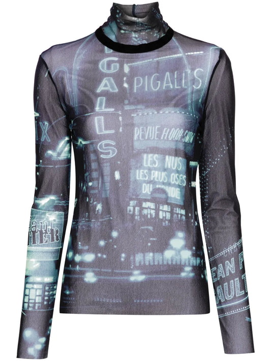 Pigalle-Print Mesh T-Shirt