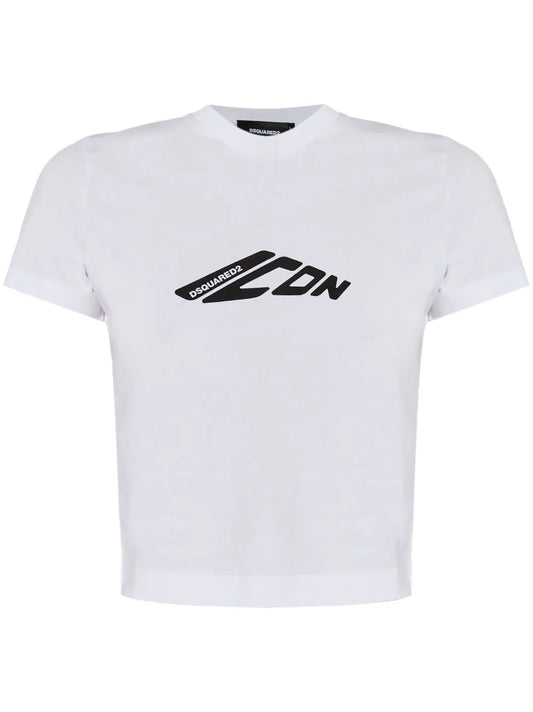 Logo-Printed Cropped T-Shirt
