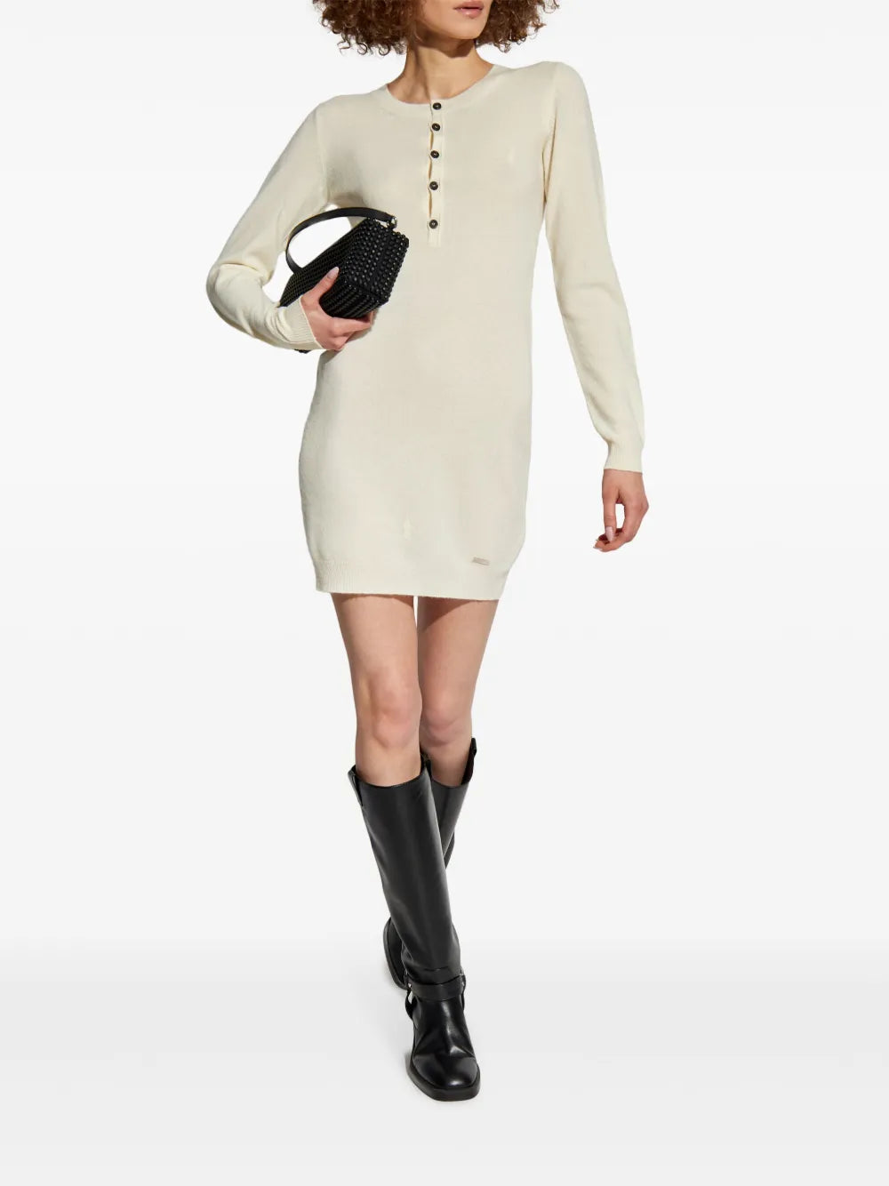 Fine-Knit Wool Minidress