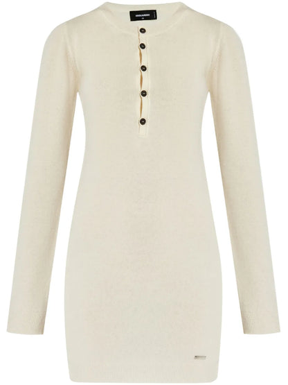 Fine-Knit Wool Minidress
