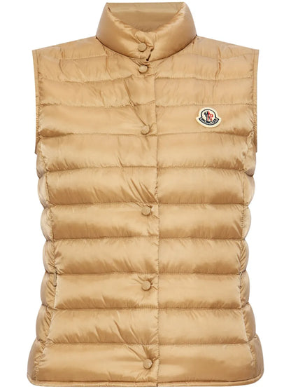 Mock Neck Logo Patch Down Gilet