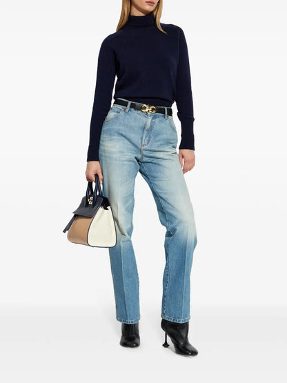 High-Rise Straight-Leg Jeans