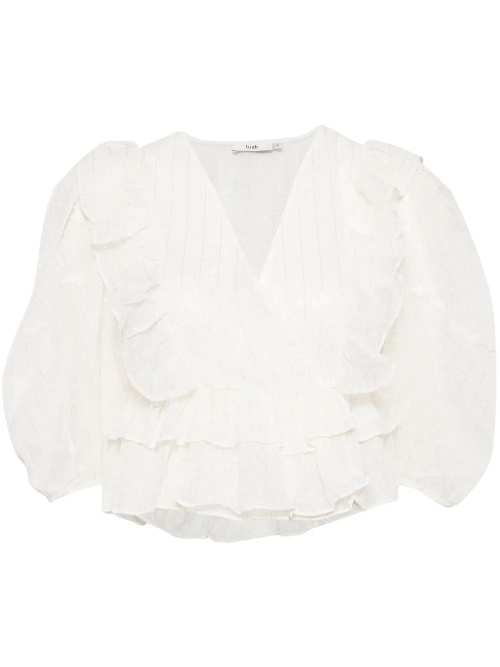 Polka-Dot Ruffle-Detail Blouse