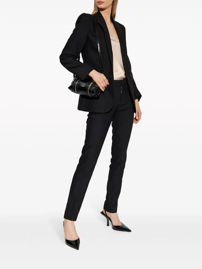 Logo Embellished Mid-Rise Skinny Trousers