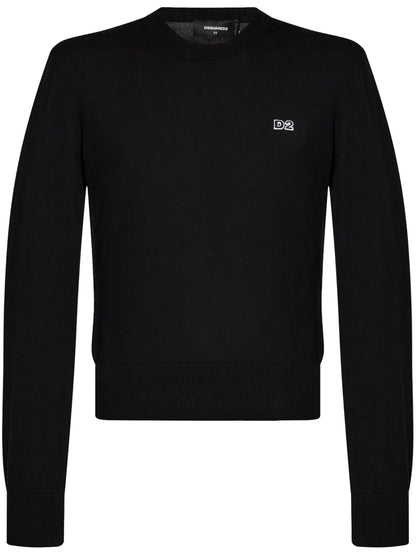 Logo Patch Round Neck Jumper