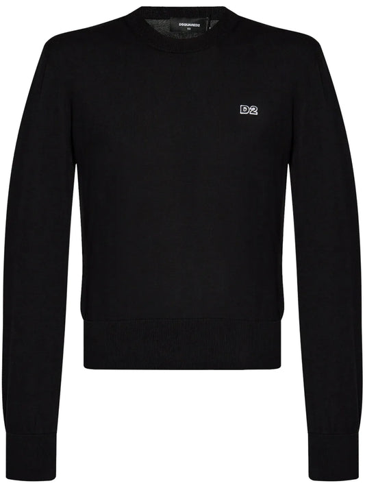 Logo Patch Round Neck Jumper
