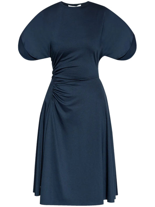 Draped-Detail Midi Dress