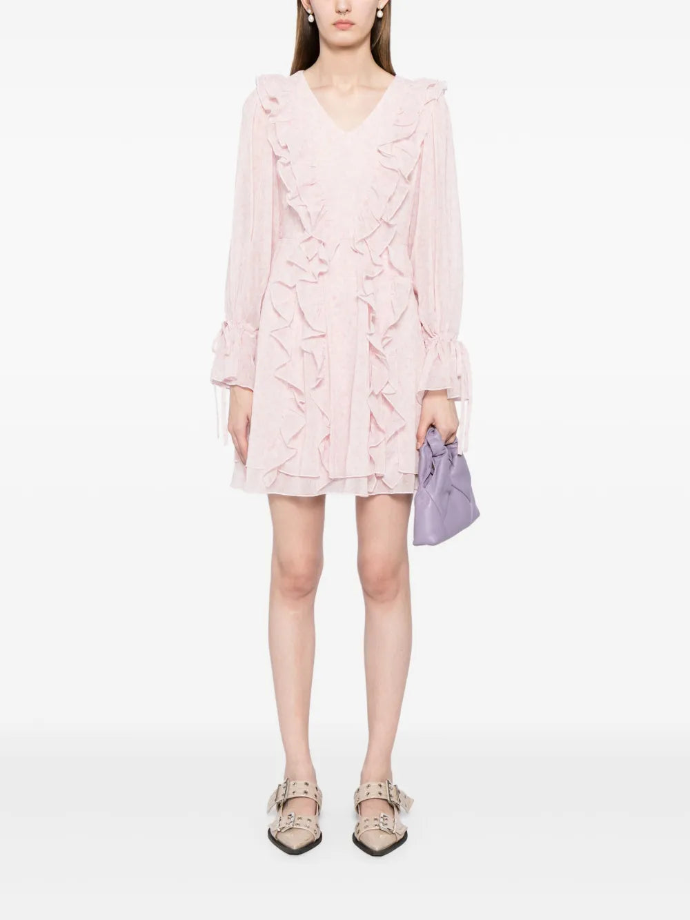 Floral-Print Ruffle-Detail Minidress