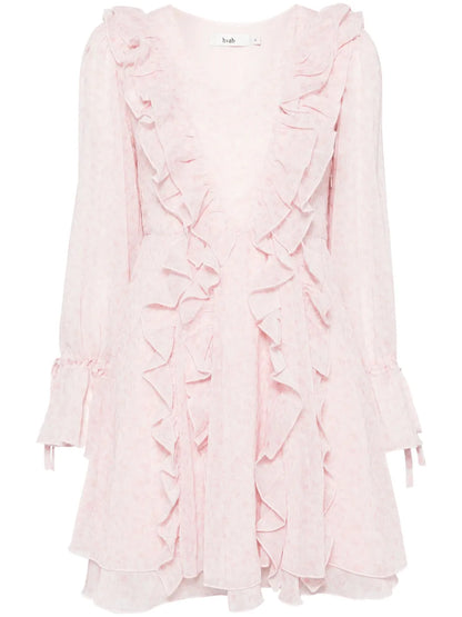 Floral-Print Ruffle-Detail Minidress