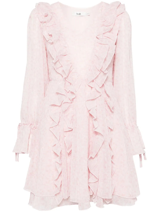 Floral-Print Ruffle-Detail Minidress