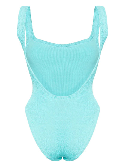 Square-Neck Crinkled Swimsuit