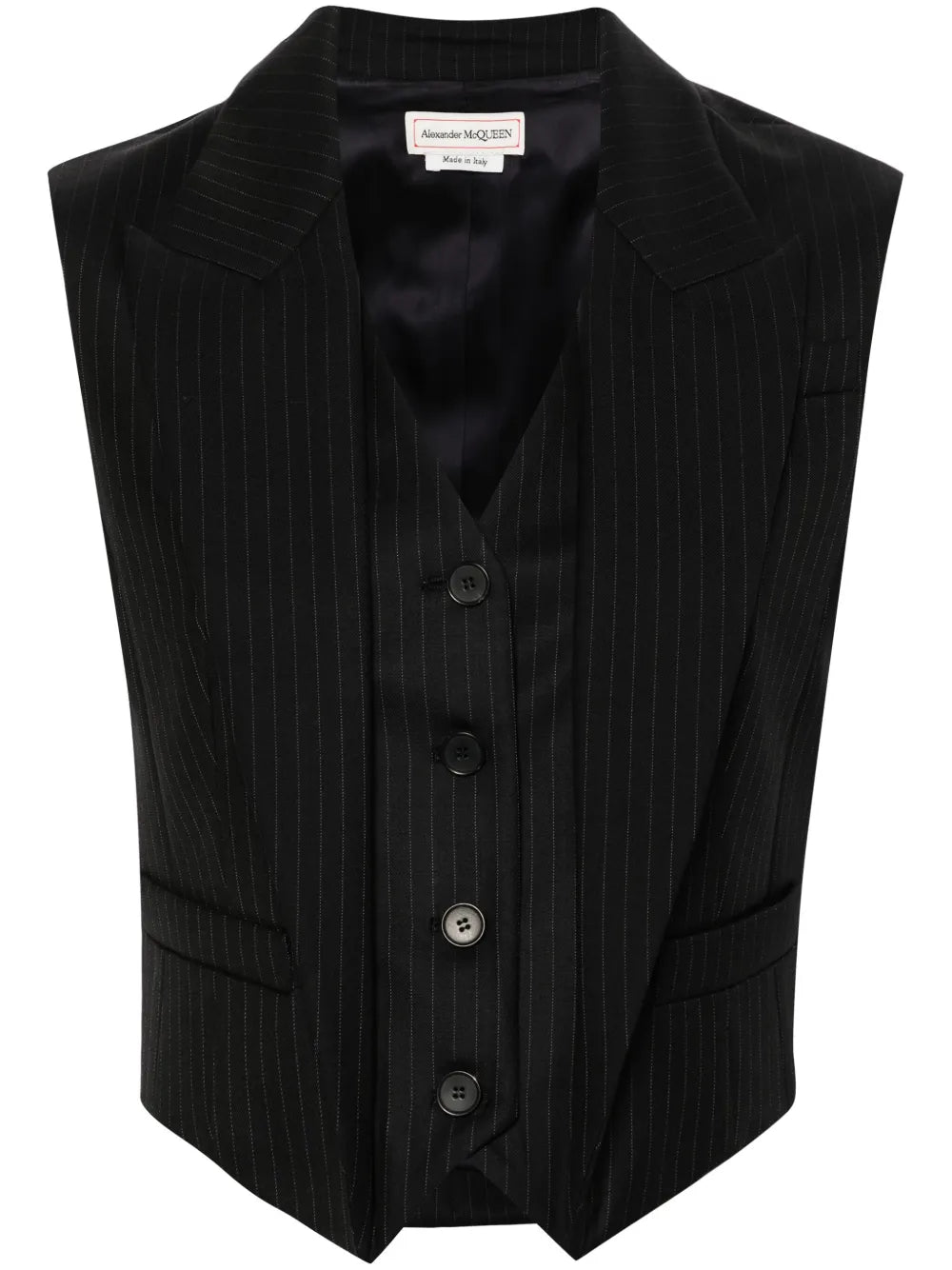 Layered Striped Wool Vest
