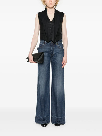 Layered Striped Wool Vest