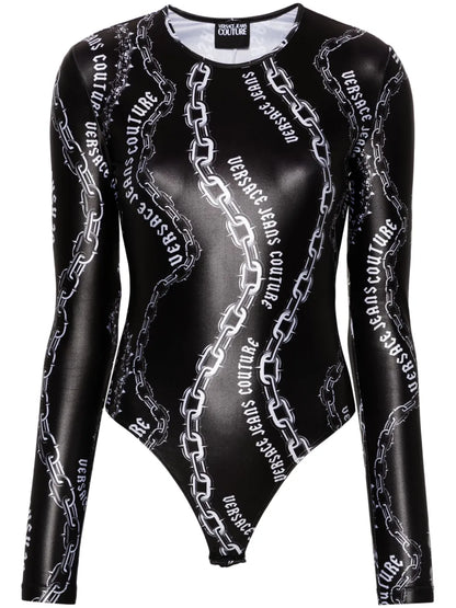 Chain Couture-Print Bodysuit