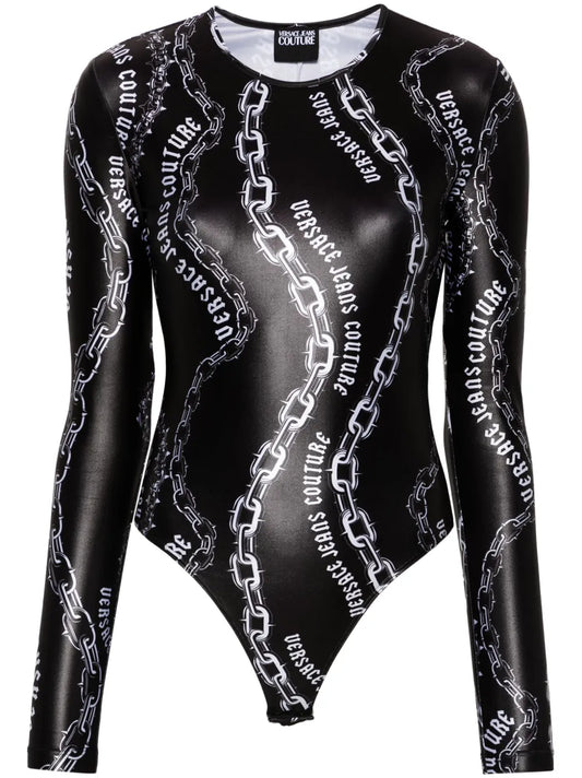 Chain Couture-Print Bodysuit
