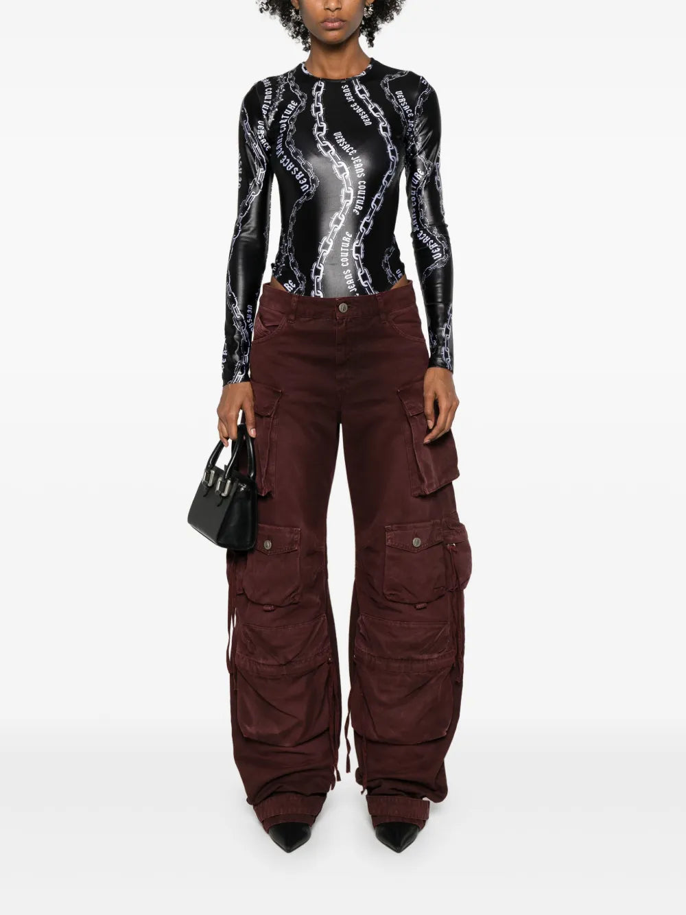 Chain Couture-Print Bodysuit