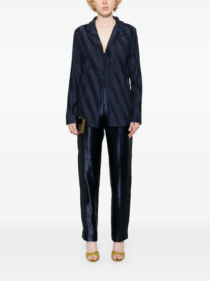 Plissé-Effect Blazer