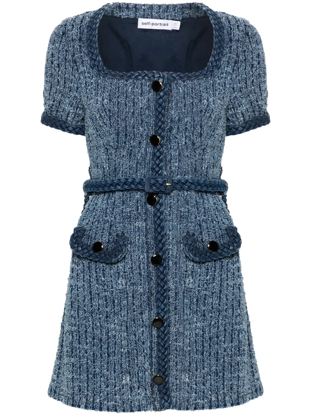 Bouclé-Design Denim Mini Dress