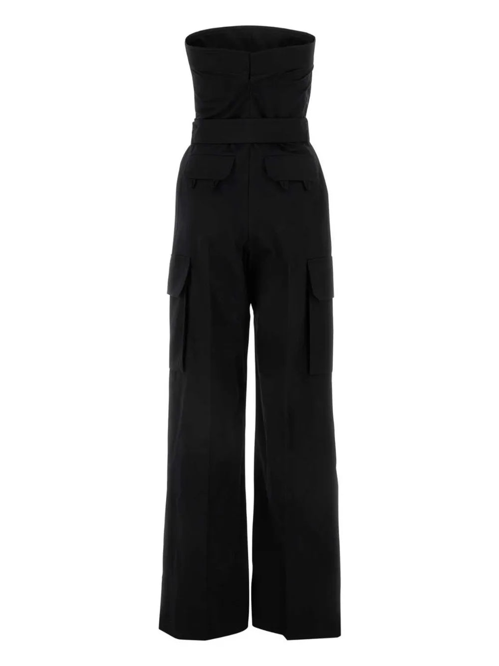 Strapless Belted Cotton Jumpsuit