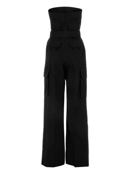 Strapless Belted Cotton Jumpsuit