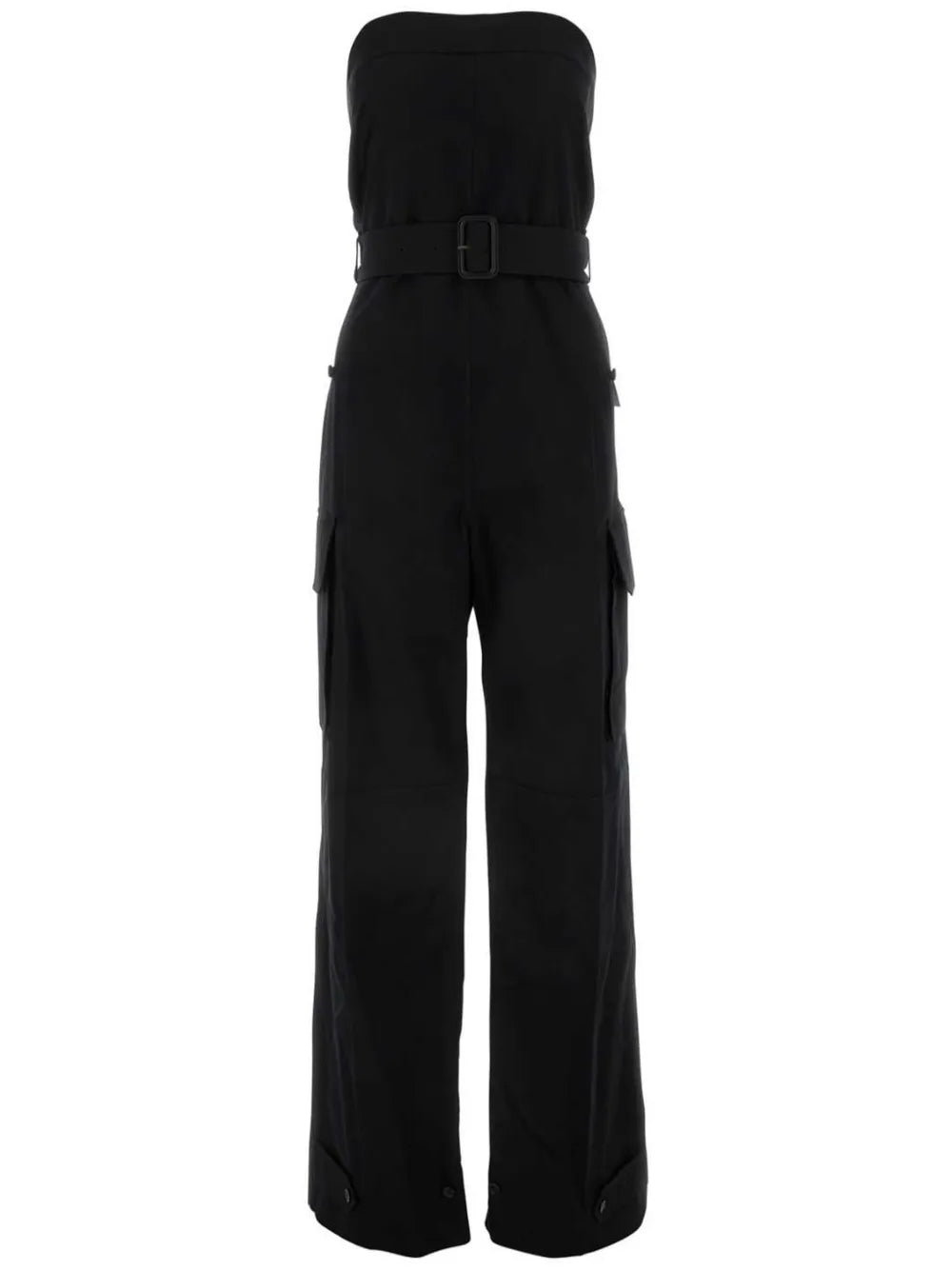Strapless Belted Cotton Jumpsuit
