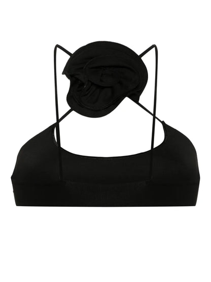 Petra Floral-Appliqué Bikini Top