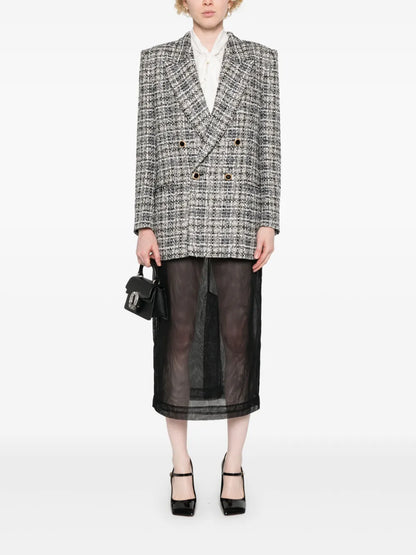 Double-Breasted Tweed Blazer