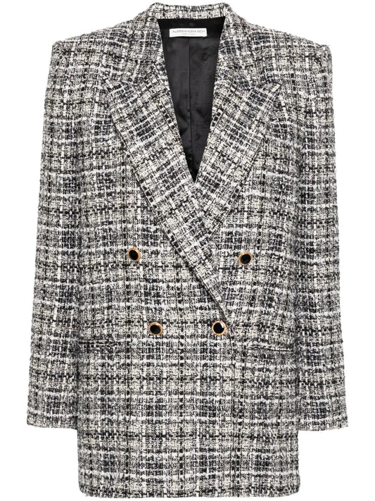 Double-Breasted Tweed Blazer