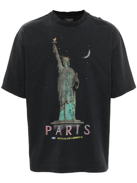Paris Liberty Distressed T-Shirt