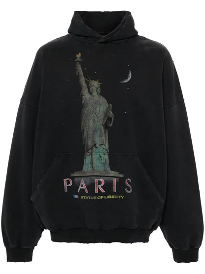 Paris Liberty Distressed Hoodie