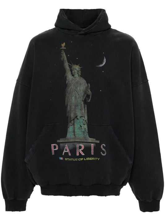Paris Liberty Distressed Hoodie