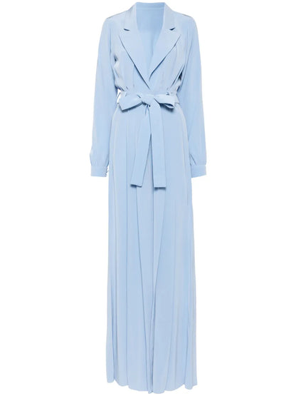 Crepe-Texture Belted Jumpsuit