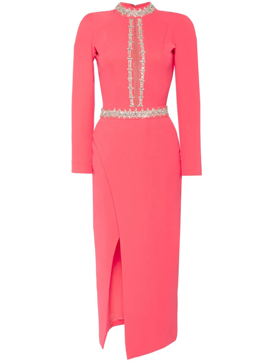 Crystal-Embellished Midi Dress