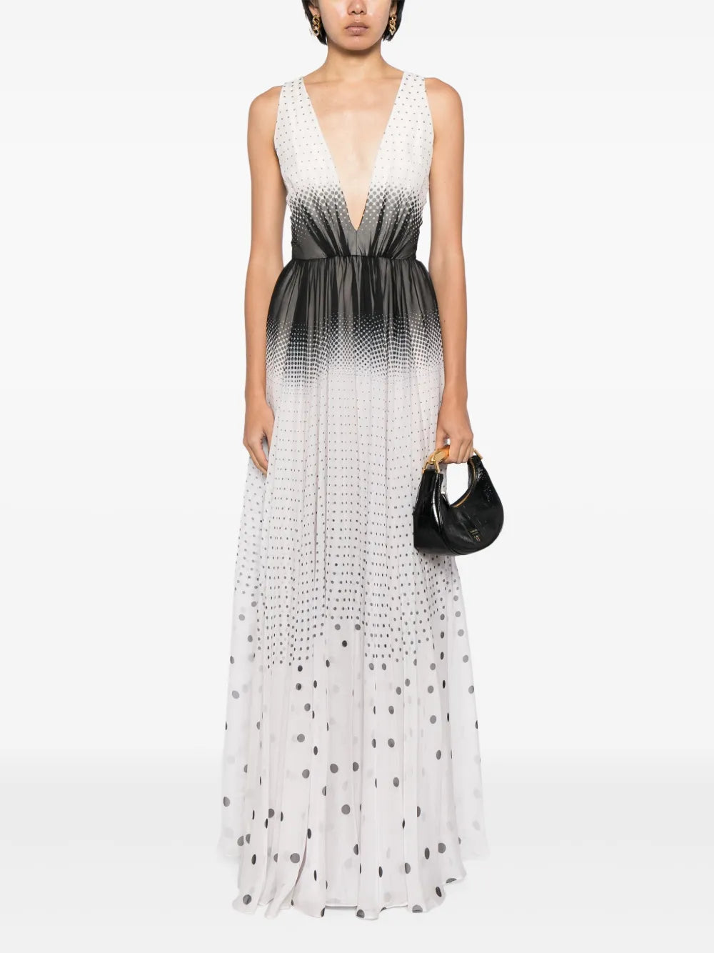 Polka Dot-Print Gradient-Effect Dress