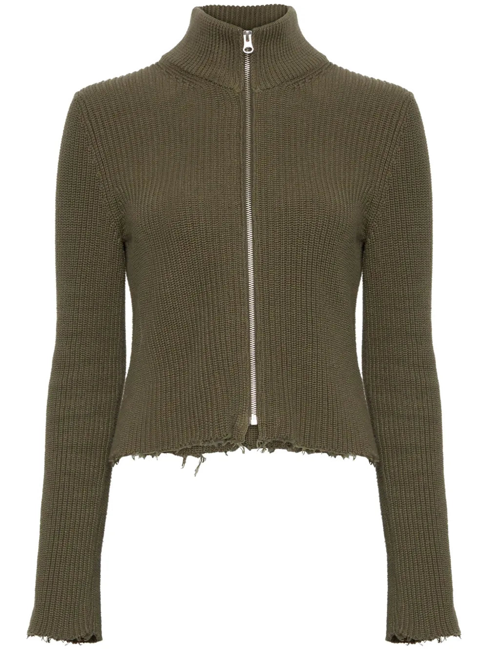 Zip-Fastening High-Neck Cardigan