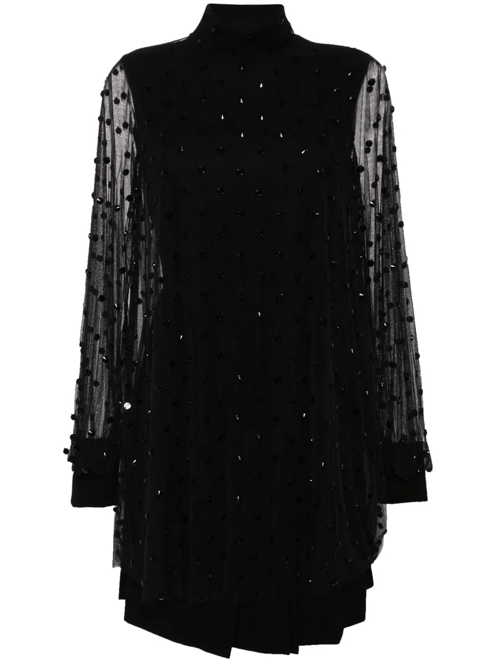 Bead-Embellished Layered Dress