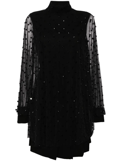 Bead-Embellished Layered Dress