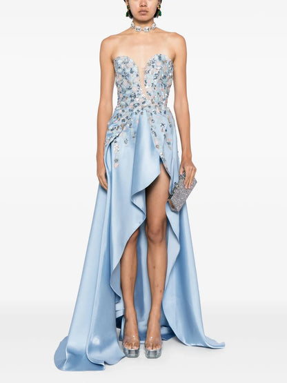 Sequin-Embellished Strapless Dress