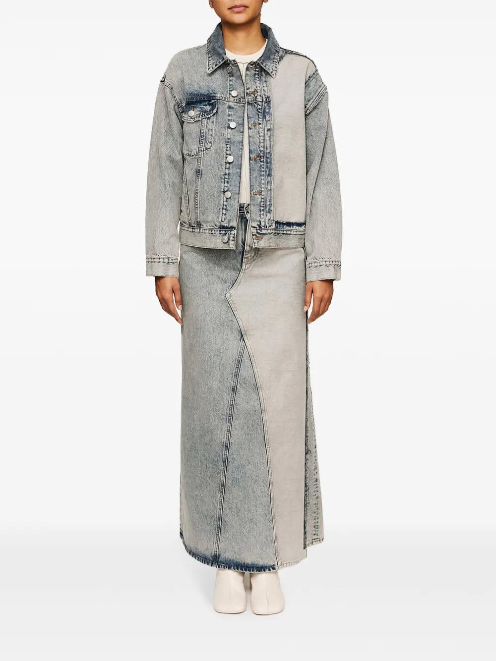 Distressed-Effect Denim Jacket