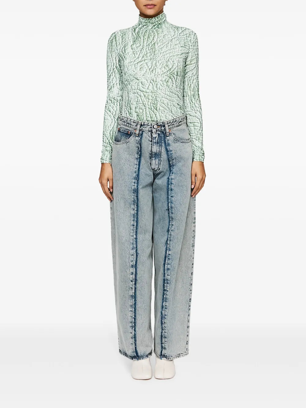 Panelled Wide-Leg Jeans