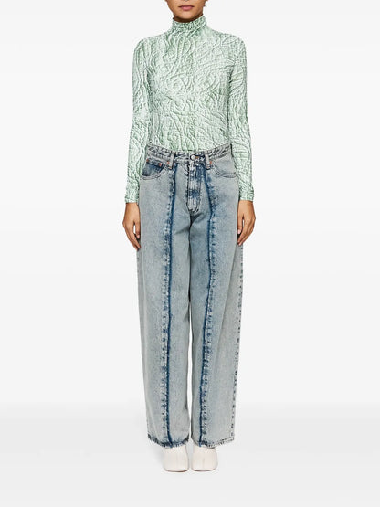 Panelled Wide-Leg Jeans