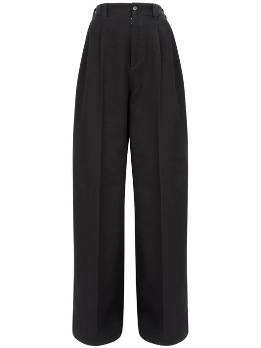 High-Waisted Pleated Wide-Leg Trousers