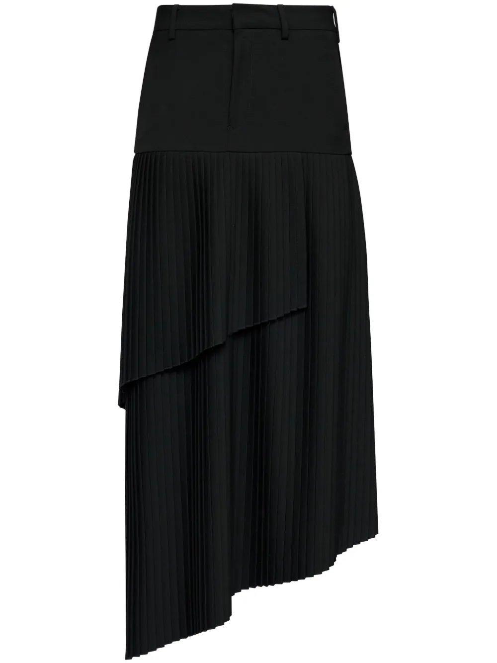 Asymmetric Fluid Gabardine Maxi Skirt
